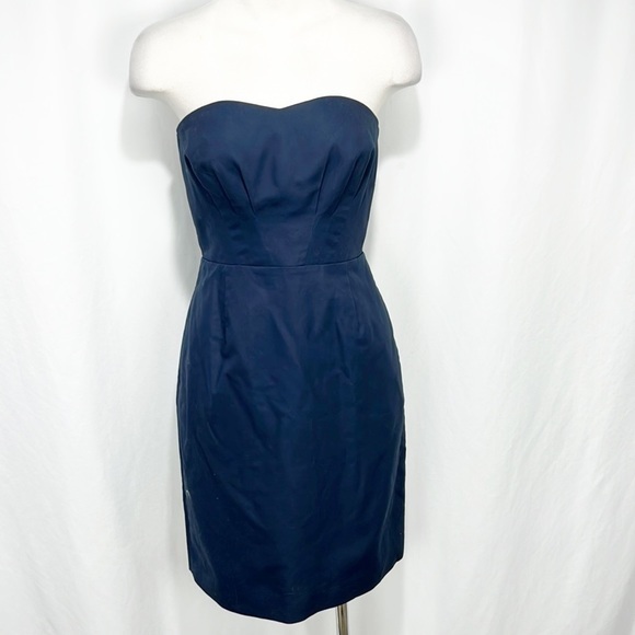 J. Crew Strapless Sweetheart Neckline Cocktail Dress, Navy Blue, Size 4